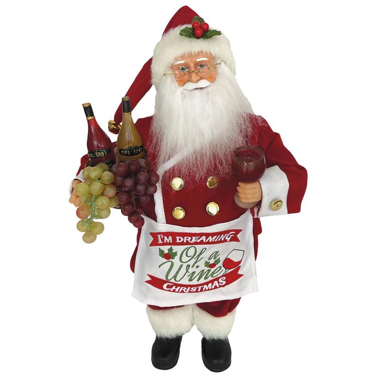 Santa''s Workshop 15in. Wine Christmas Santa Claus