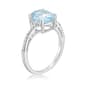 Gemminded 10x8mm Oval Created Aquamarine & 0.01ctw. Diamond Ring - image 3