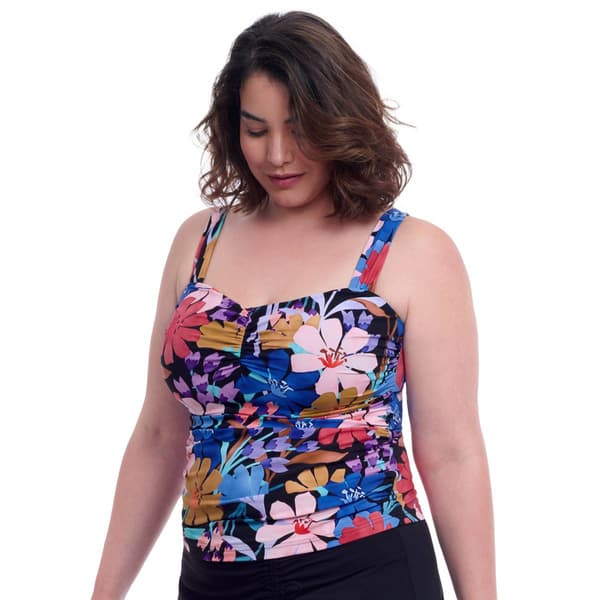 Plus Size Profile by Gottex Tropical Tankini Swim Top