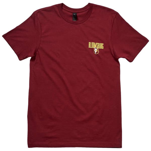 Mens Bloomsburg Front & Back Logo Short Sleeve Tee - Maroon