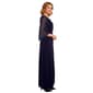 Womens Connected Apparel Sheer Sleeve Hardware Neck Evening Gown - image 3