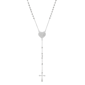 Mens Iron Saints Stainless Steel Heart Of Devotion Rosary - image 1