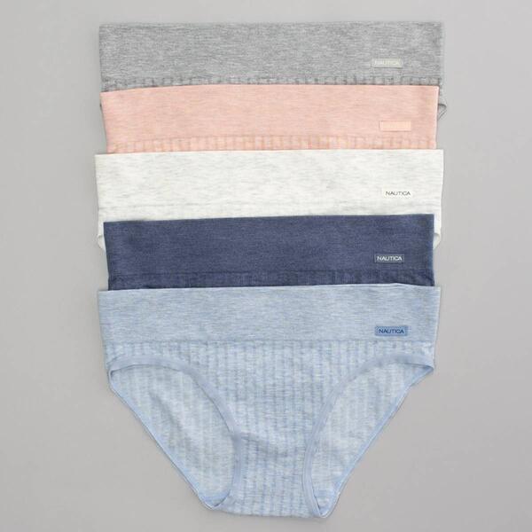 Womens Nautica 5pk. Ribbed Seamless Hipster Panties NT7405-5PKAC - image 