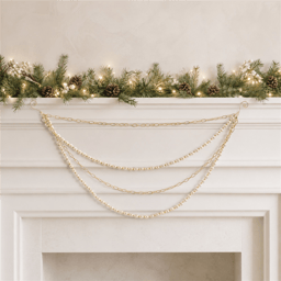 Melrose Pearl Bead & Chain Link Garland - Set of 2