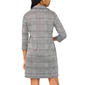 Womens MSK 3/4 Sleeve Plaid Grommet Pocket Shift Dress - image 2