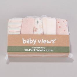 baby views&#40;R&#41; 10pk. Floral/Dots Washcloths