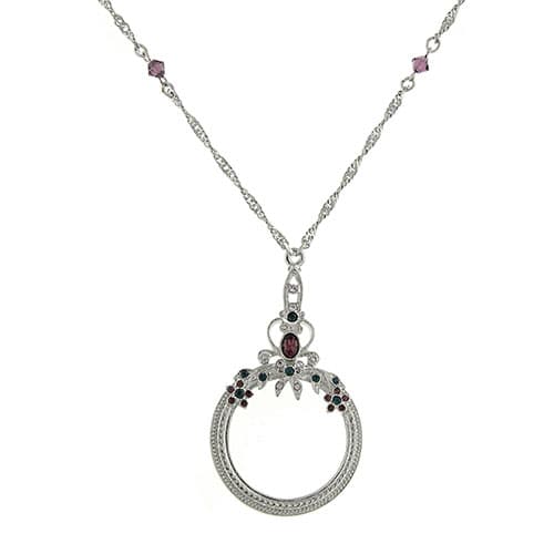 Signature 1928 Silver Magnifying Pendant Necklace - image 