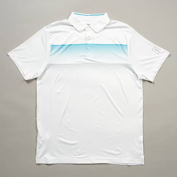 Mens PGA Tour Gradient Color Block Short Sleeve Golf Polo