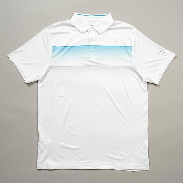 Mens PGA Tour Gradient Color Block Short Sleeve Golf Polo - image 