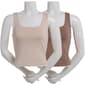 Juniors Pink Rose 2pk. Modal Spandex Double Square Neck Tank Tops - image 1