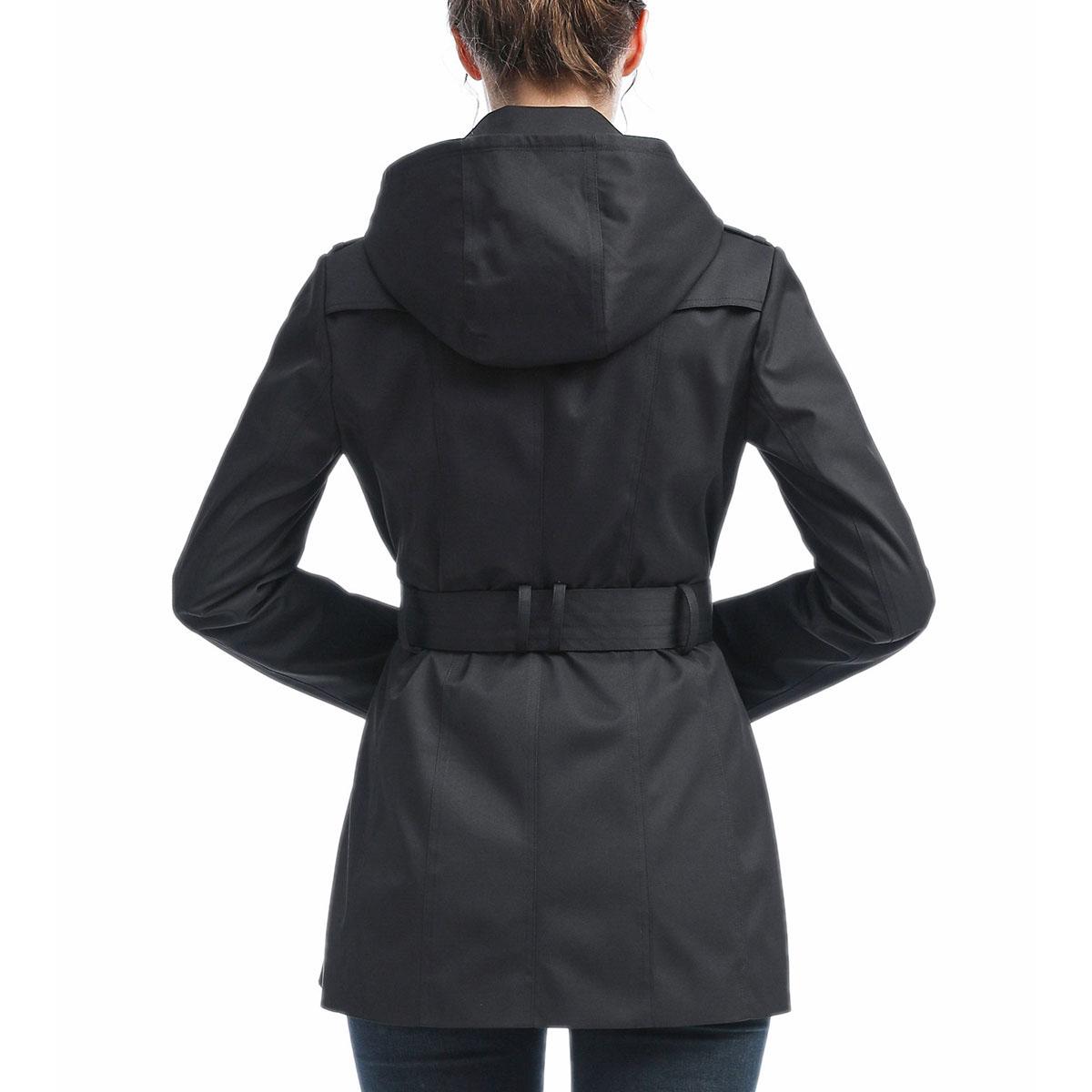 Womens BGSD Waterproof Classic Hooded Short Trench Coat