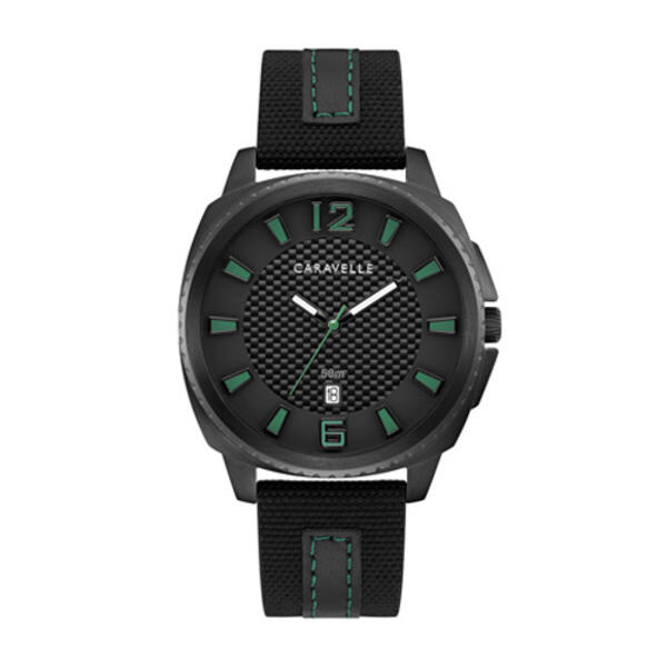 Mens Caravelle Nylon and Leather Strap Watch - 45B155 - image 