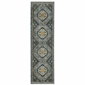 HomeRoots Blue Oriental Power Loom Stain Resistant Runner - image 1