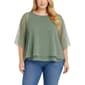 Plus Size NY Collection Solid Chiffon/Ity Poncho - image 1