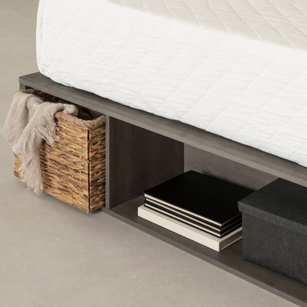 South Shore Prairie Full Storage Bed w/Baskets Gray Maple