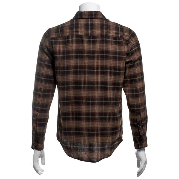Mens Mountain Ridge Long Sleeve Flannel Shirt - Chocolate