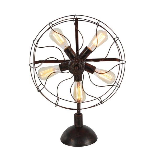 9th & Pike&#40;R&#41; Black Metal Industrial Fan Table Lamp
