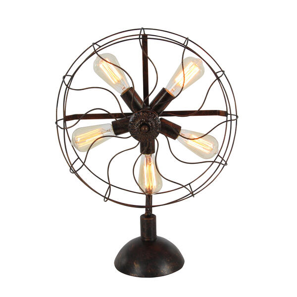 9th & Pike&#40;R&#41; Black Metal Industrial Fan Table Lamp - image 