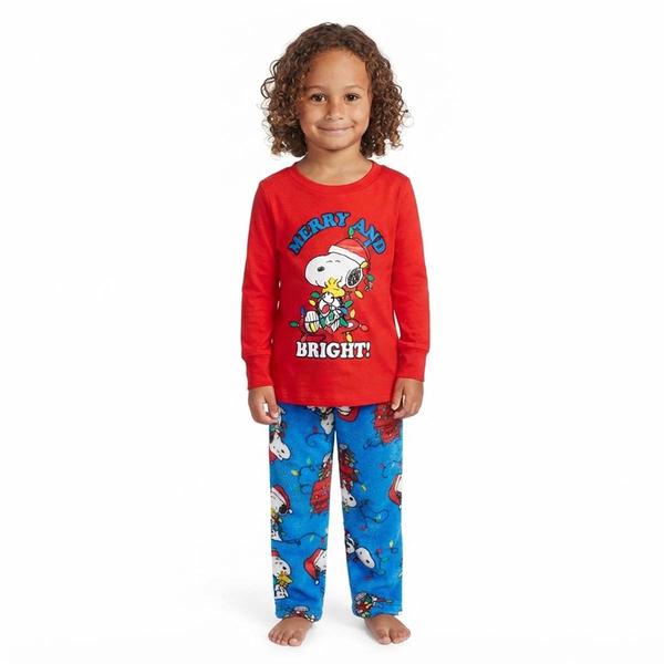 Toddlers Snoopy(tm) Long Sleeve Merry & Bright Pajama Set - image 
