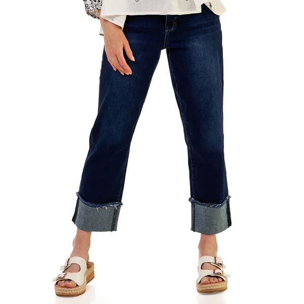 Womens Royalty Cuffed Slim Straight Leg Jeans