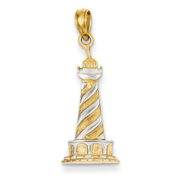 Gold Classics&#40;tm&#41; 14k. Cape Hatters Lighthouse Pendant - image 