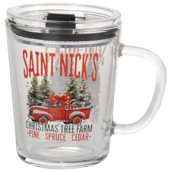 Home Essentials Christmas St. Nick Tree Mug with Lid - image 