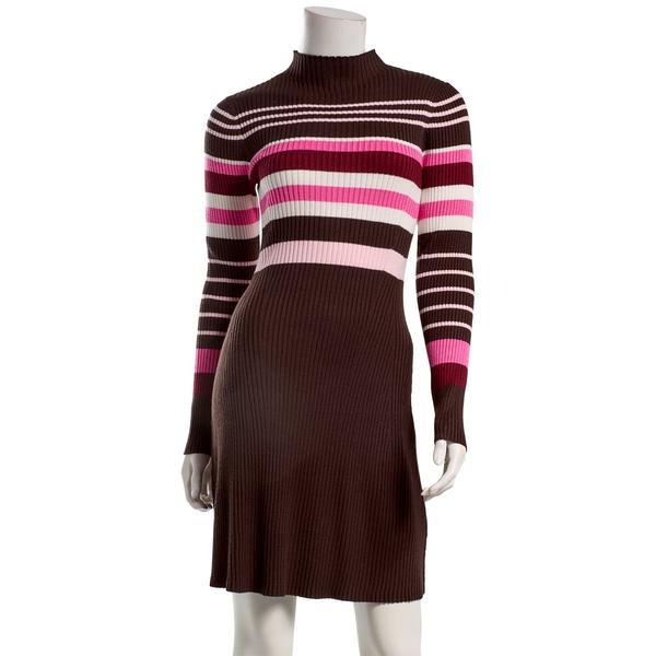 Juniors Madden Girl Multi Stripe Funnel Neck Sweater Dress