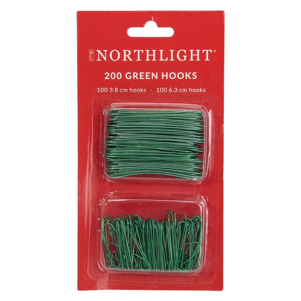 Northlight Seasonal 200ct. Green Ornament Hooks