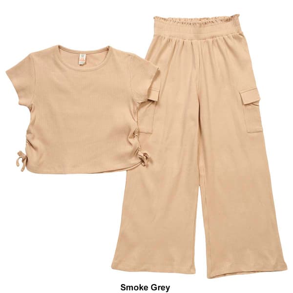 Girls &#40;7-16&#41; Sweet Butterfly&#174; 2pc. Ruched Side Top & Rib Pant Set