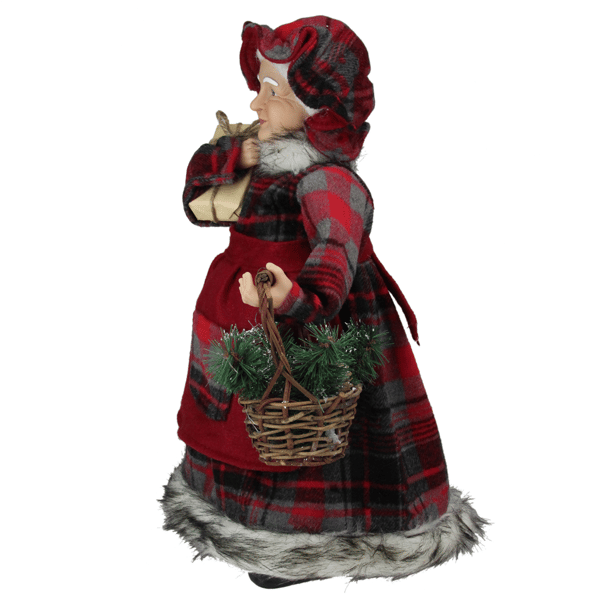 Northlight Country Mrs Claus with Basket & Gift Christmas Figure