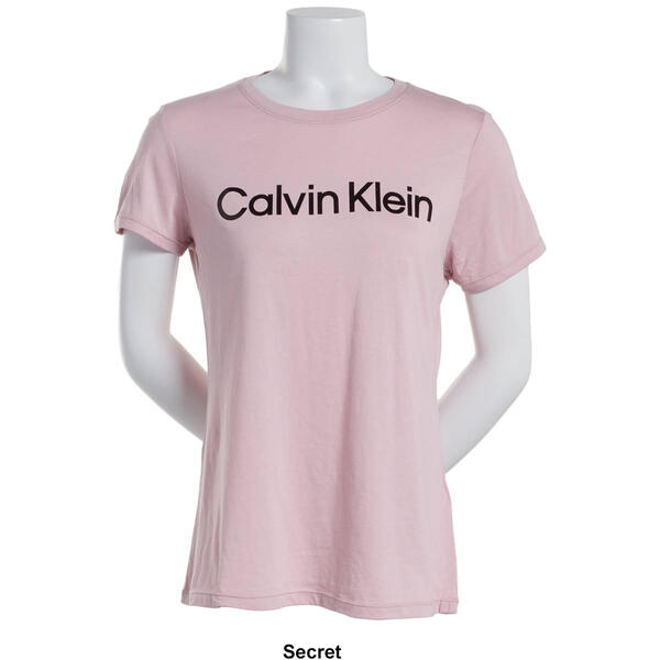Womens Calvin Klein Performance Logo Short Sleeve Crew Top