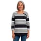 Petite Hasting & Smith 3/4 Sleeve Stripe Button Detail Tee - image 6
