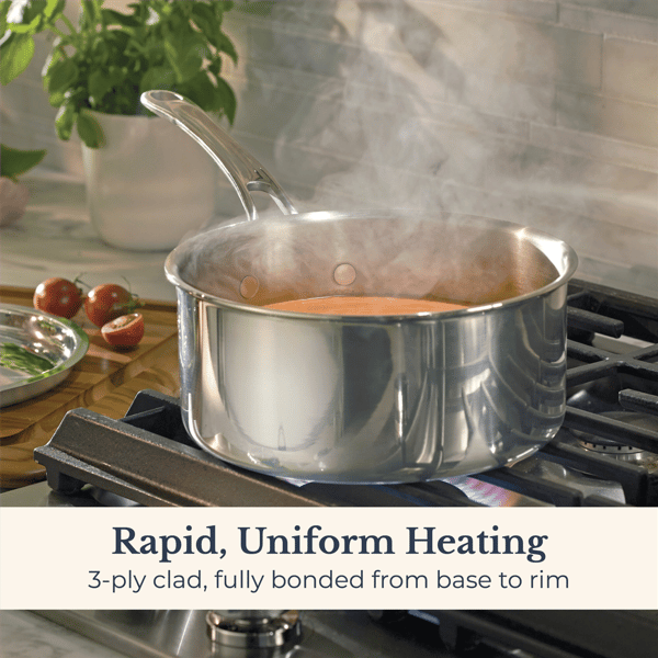 Anolon® EverLast 3qt. Tri-Ply Clad Saucepan with Lid