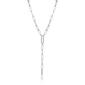 Forever Facets Sterling Silver Y Shape Paperclip Necklace - image 1