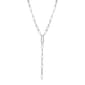 Forever Facets Sterling Silver Y Shape Paperclip Necklace - image 1