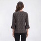 Petite Notations 3/4 Ruffle Sleeve Animal Hacci Blouse - image 2
