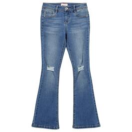 Girls &#40;7-12&#41; Squeeze Flared Jeans w/Knee Destruction