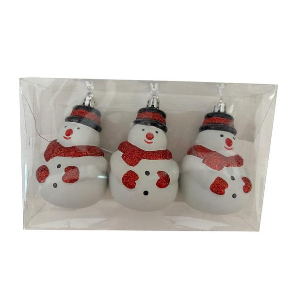 Shatterproof Glittery Snowmen Ornaments - Set of 3 - image 