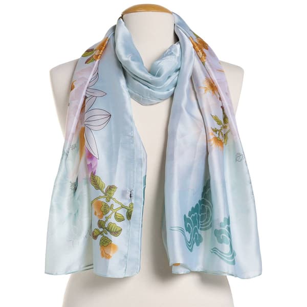 Womens Renshun Side Floral Oblong Scarf - image 