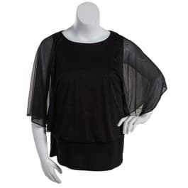 Plus Size  MSK Sparkle Dolman Sleeve Banded Bottom Blouse