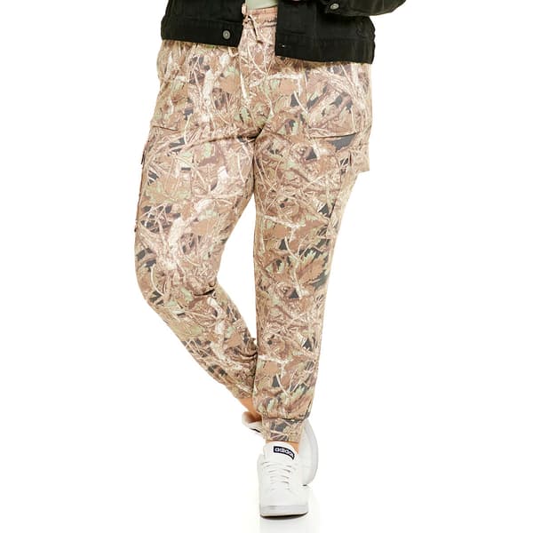 Juniors Plus No Comment Carpenter Cargo Joggers - Forest Camo
