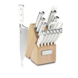 Cuisinart&#40;R&#41; 15pc. Stainless Steel White Cutlery Block Set