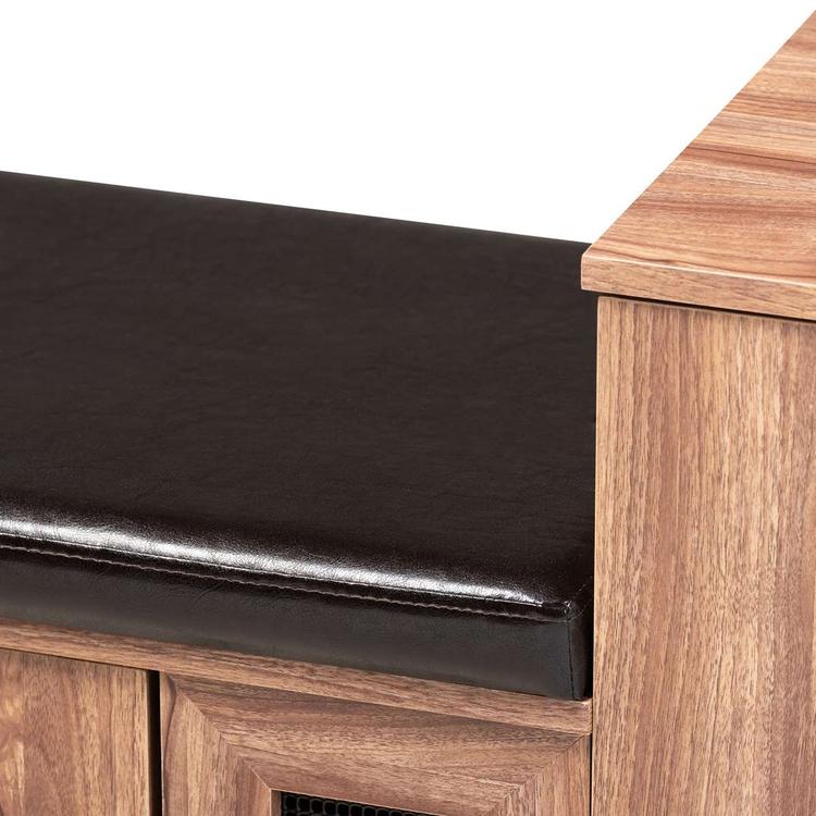 Baxton Studio Valina 2 Door Shoe Storage Bench with Cabinet