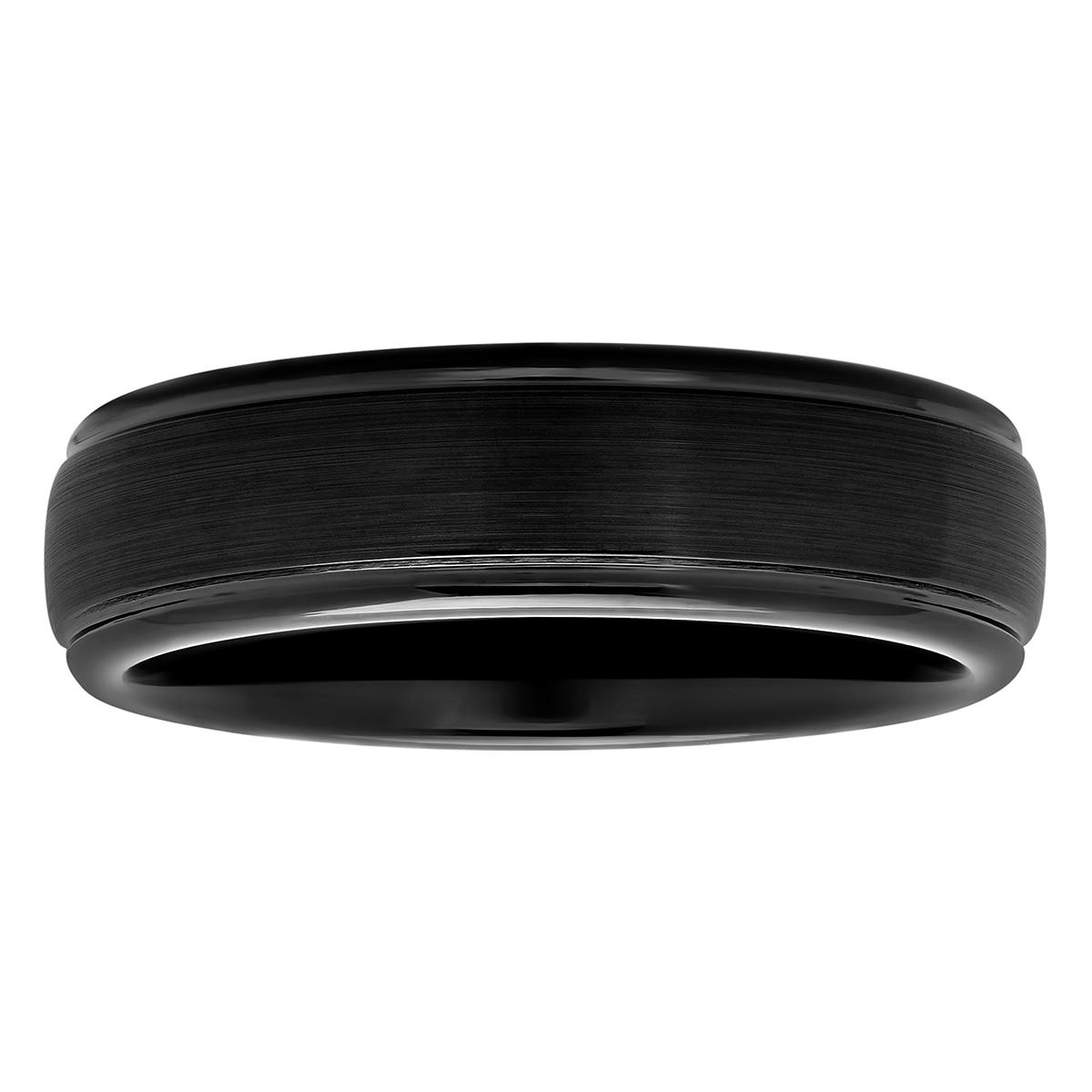 Mens Endless Affection™ Black Tungsten Wedding Band