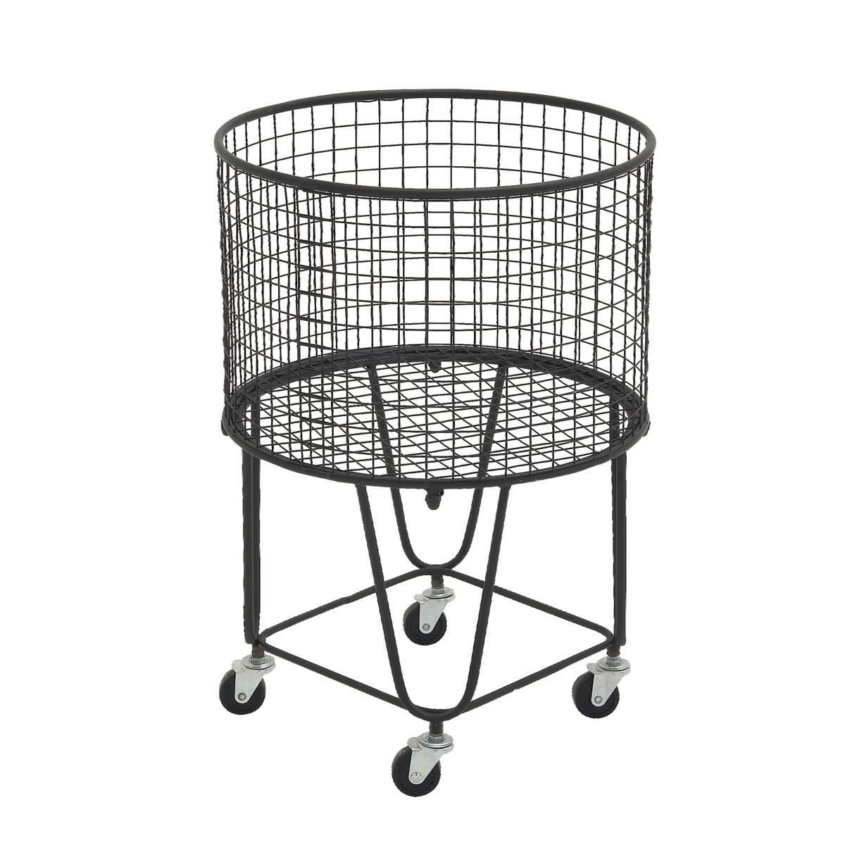 CosmoLiving by Cosmopolitan Black Industrial Metal Laundry...