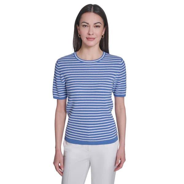 Womens Tommy Hilfiger Short Sleeve Crew Neck Striped Sweater - image 
