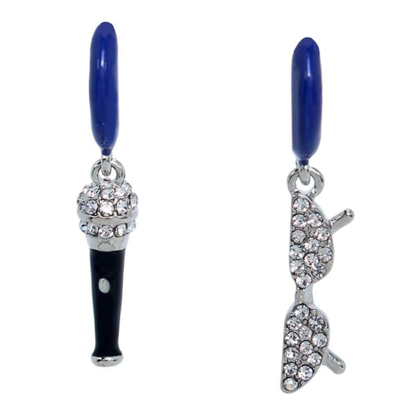 Betsey Johnson Midnight Magic Karaoke Mismatch Charm Earrings
