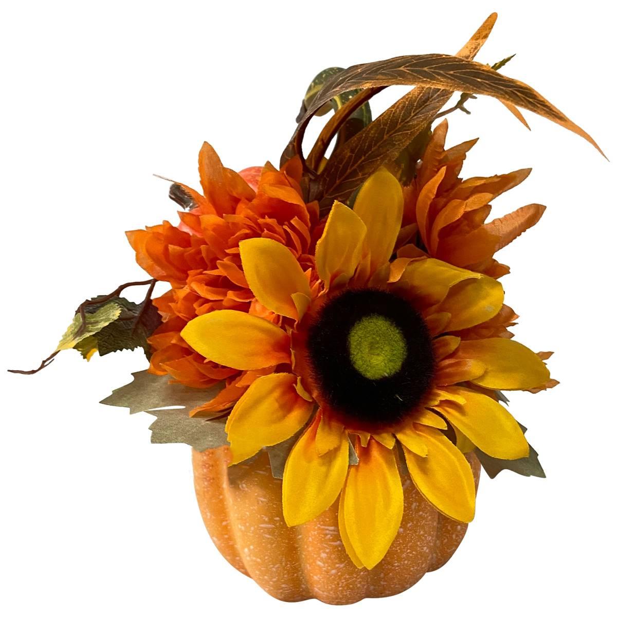 Northlight Seasonal 14.75in. Sunflower Pumpkin Thanksgiving...