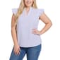 Plus Size NY Collection Flutter Sleeve Splitneck Print Poplin Sh - image 1