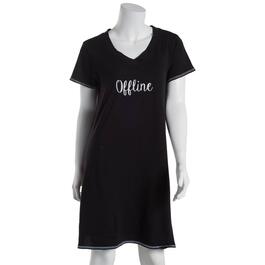 Womens Rene Rofe Offline Short Sleeve Embroidered Nightshirt